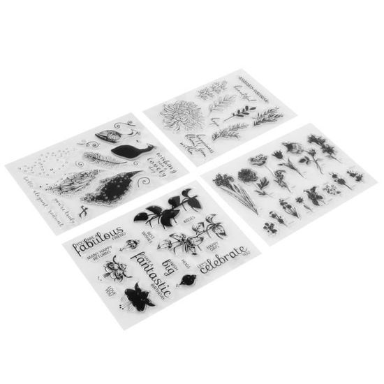 Tampons Transparents Pour Scrapbooking - 6 Feuilles Motifs Peinture - 110x160 Mm - Réutilisables Et Lavables - 12