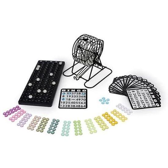 Machine De Bingo En Métal Avec 75 Boules, 500 Cartes Et Jetons - Kit Complet Pour Soirées Fun En Famille