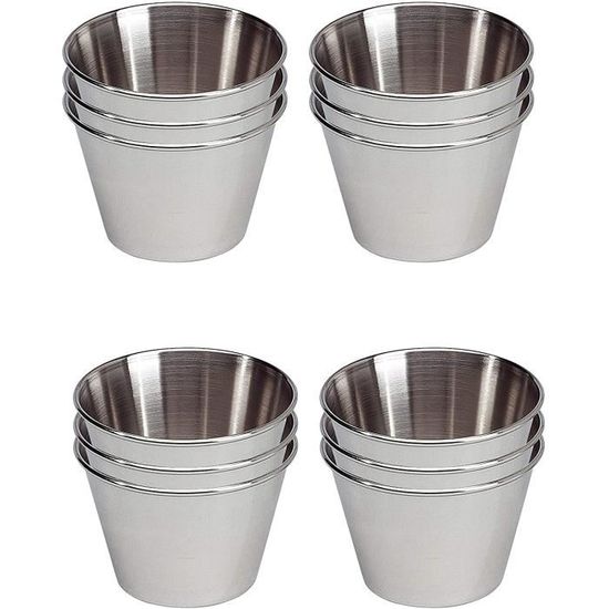 Lot De 12 Moules En Acier Inoxydable Pour Flans Et Desserts - Ø7cm - Empilables - Lave-Vaisselle