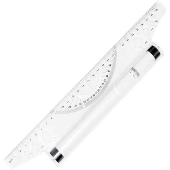 Règle Parallèle De Navigation - 45 Cm Transparente - Chaîne En Aluminium Pour Alignement Précis - Pour Cartographie Et Dessin Technique