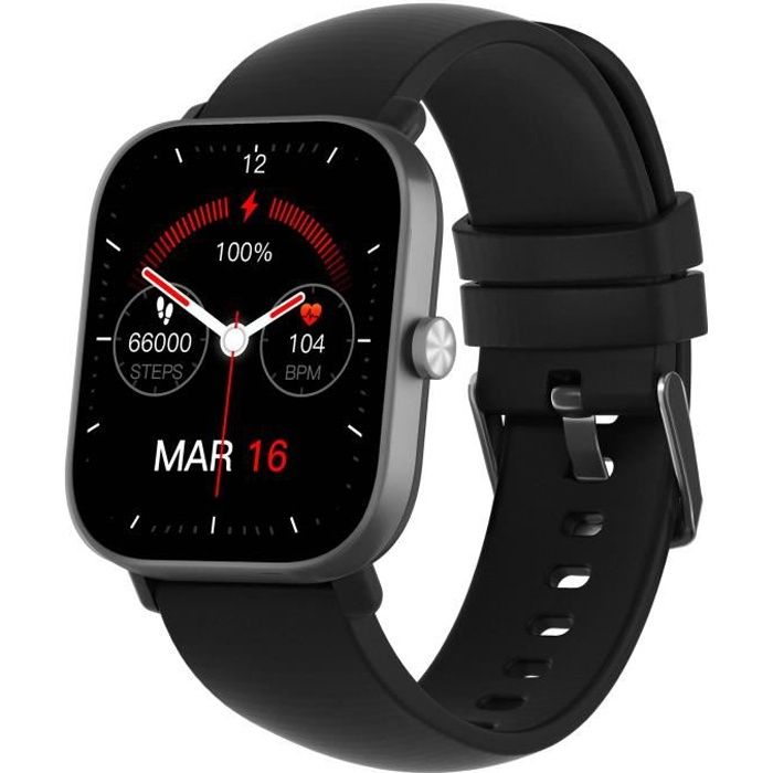 Montre connectée Abyx Fit Ozone 3 – smartwatch étanche multifonctions – Multisports – compatible Android et iOS – Noire