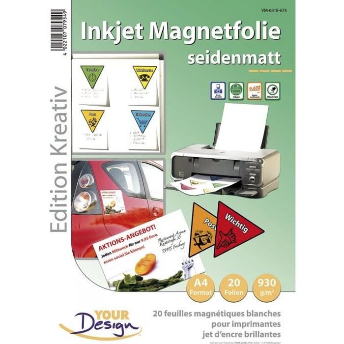 20 Feuilles A4 magnétiques