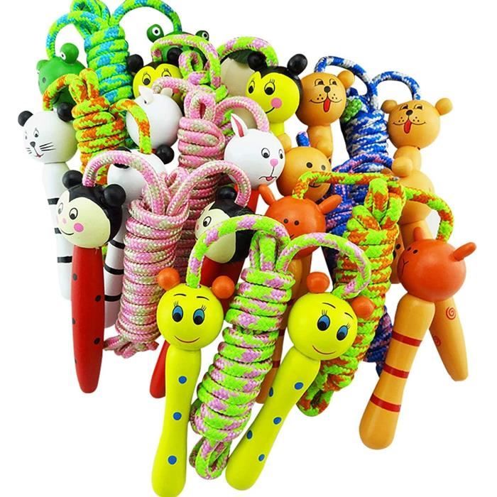 Corde À Sauter pour Enfants avec Poignée en Bois, Petite Corde À Sauter pour Enfants, 5 Pièces pour G594