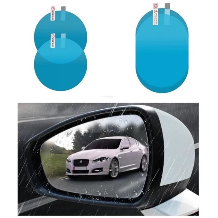 Autocollants anti-buée de voiture, film de pluie de fenêtre de voiture, rétroviseurs extérieurs, accessoires - 2 pièces ovale