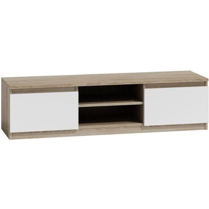 Meuble TV moderne pour salon 140 cm 40 Sonoma-Blanc