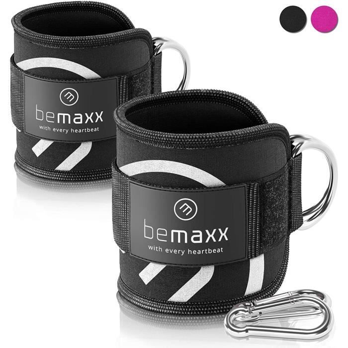 2 Sangles de Cheville pour Musculation + Guide E-Book - Poids de Chevilles Taille Unique, Exercices Tirage avec Câble sur Appareil à