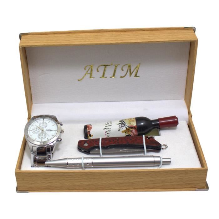 Nouveau coffret cadeau montre homme et lampe de poche , garantie 1 an , retour gratuit