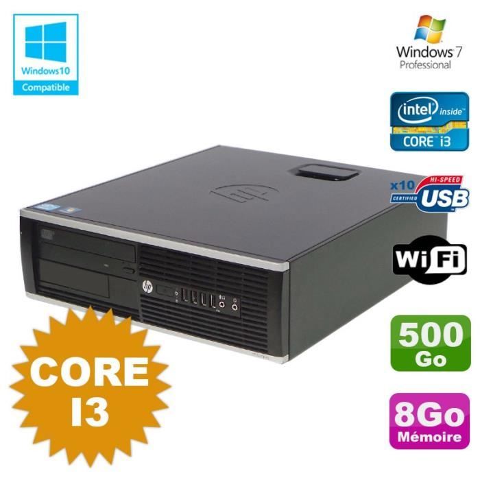 PC HP Compaq 6200 Pro SFF Core i3 3.1GHz 8Go Disque 500Go DVD WIFI W7 Pro