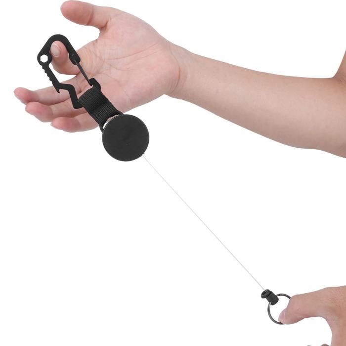 Porte-clés rétractable Fil d'acier inoxydable de pêche Sangle anti-perte à haute élasticité-REN