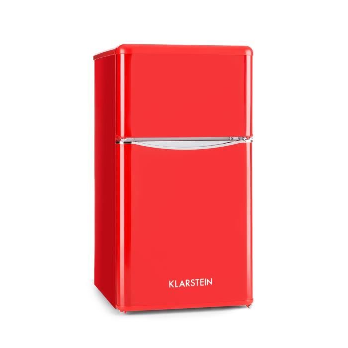 Réfrigérateur Congélateur combiné - Klarstein Monroe Red - 61 litres - Rouge