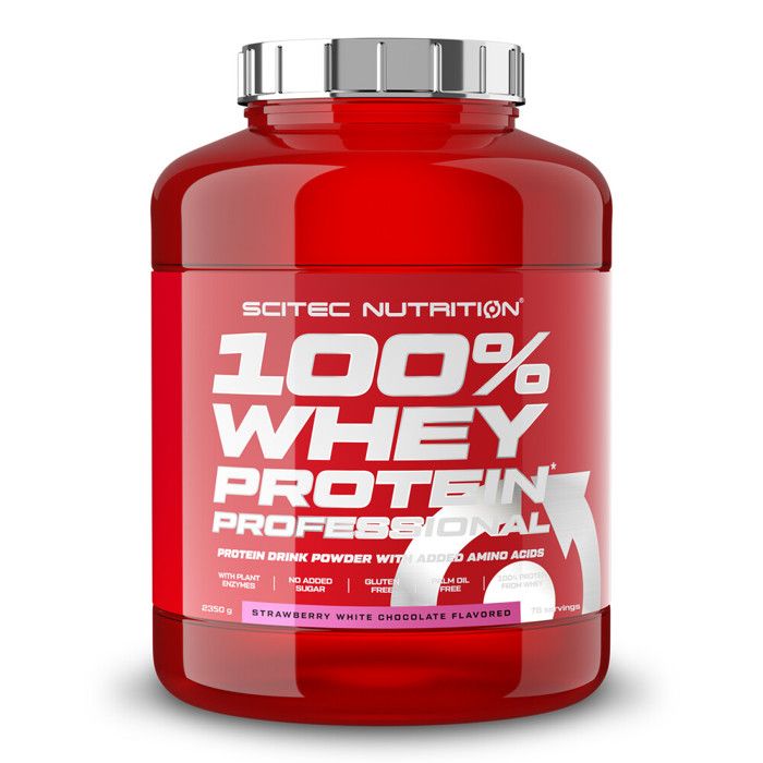 Scitec Nutrition 100% Whey Protein Professional Redesign, 2350 g Dose (Erdbeere-Weiße Schokolade)