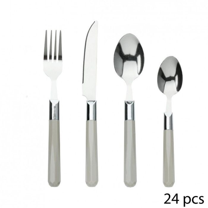 Ménagère 24 pièces -Orchidée- Secret de gourmet - Couleur: Ménagère 24 pièces orchidée Taupe-Taupe$Marron