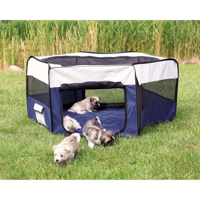 TRIXIE Enclos pour lapins/chiots ø 130 × 55 cm bleu/gris