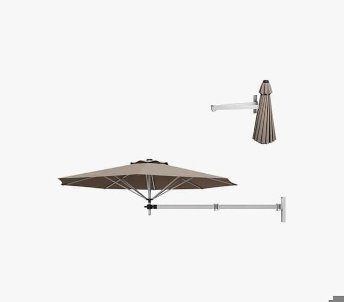 RELAX4LIFE Parasol Mural Dia.250 cm Parasol Déporté en Polyester 240g