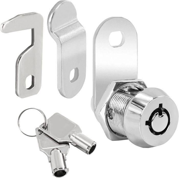 Serrure à Anse Longue 40 Mm - Pour Portail, Armoire, Casier, Vélo - Alliage Zinc, 4 Clés - Résistante Aux Intempéries