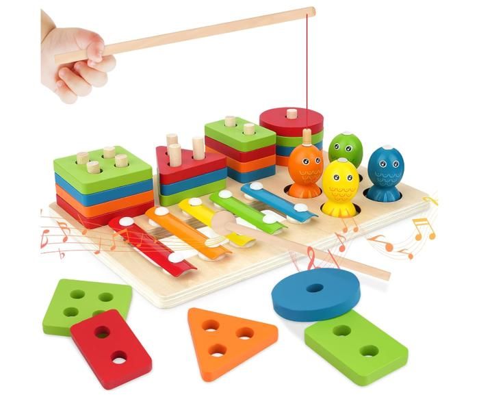FORME A TRIER 3 en 1 Jeux 1 an Jouet Enfant 2 Ans Jeu 1 2 3 4 Ans Jouets à empiler et de tri Cadeau Bebe Enfant