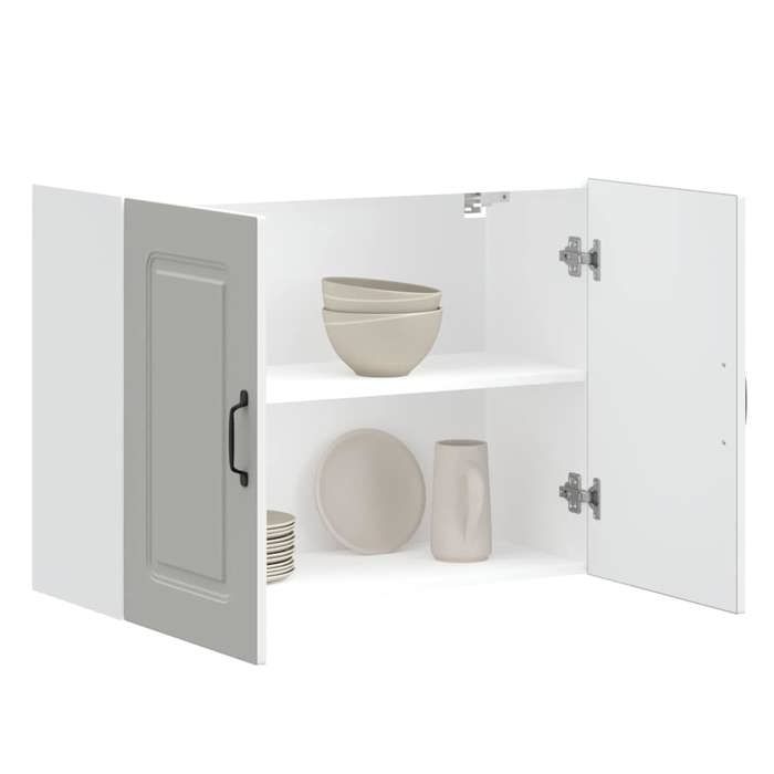 vidaXL Armoire murale de cuisine Kalmar blanc bois dingénierie 853587