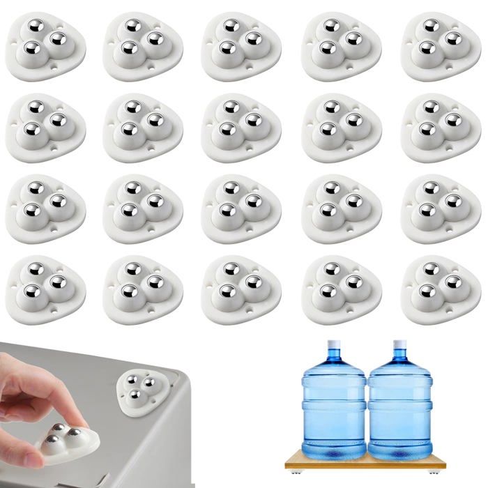 Roulettes Pivotantes Risegun - 10 Pièces Acier Carbone Avec Tige Filetée - Pour Meubles, Armoires - Mini Roulettes