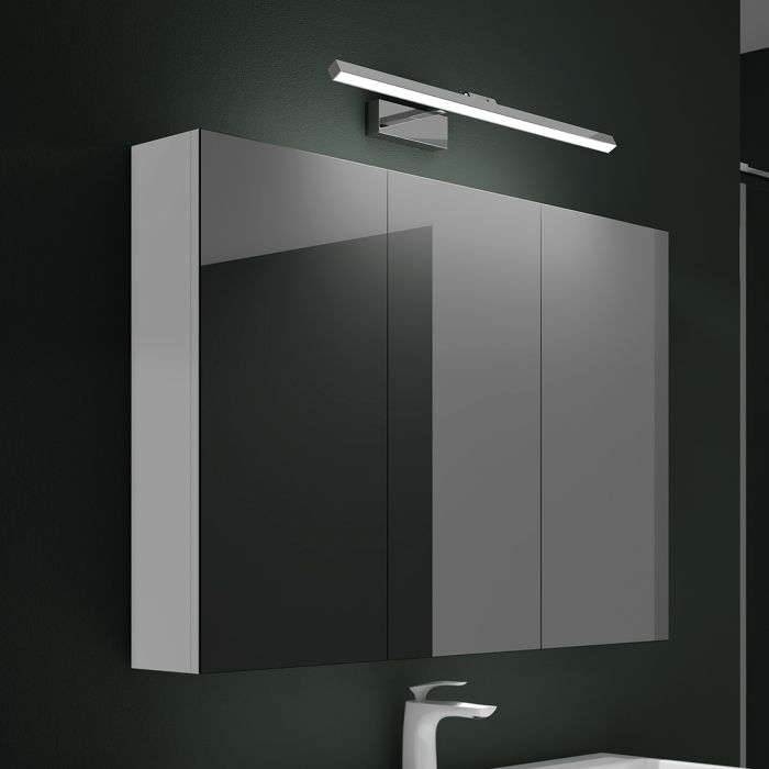 Armoire De Toilette Avec Miroir Mai & Mai 90x15x70 Cm – Anthracite Mat, éclairage LED, Rangement Salle De Bain - 12