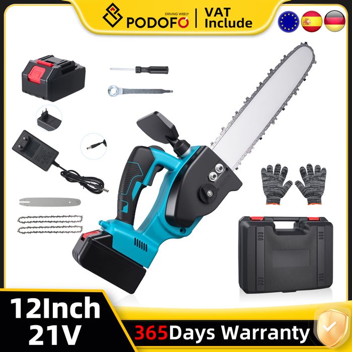 Tronçonneuse Électrique 12 Pouces 21V 12000mAh - PowerCut X13 Sans Fil Pour Élagage Et Jardinage