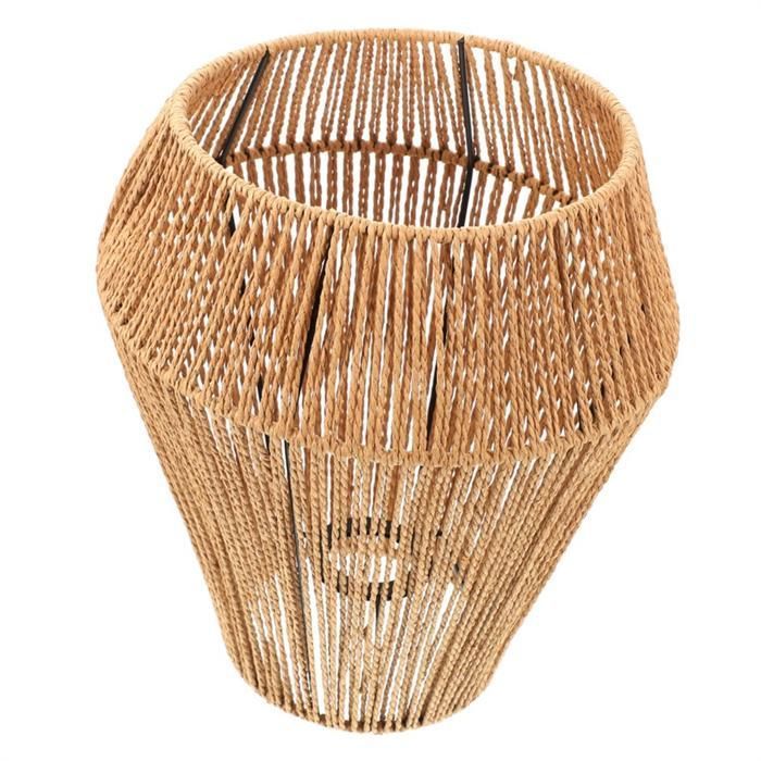 Abat-Jour de Lustre Tissé Abat-Jour en Rotin pour Lampe de Table à la Maison Abat-Jour Lampe de Table de Chevet Corde de Papier
