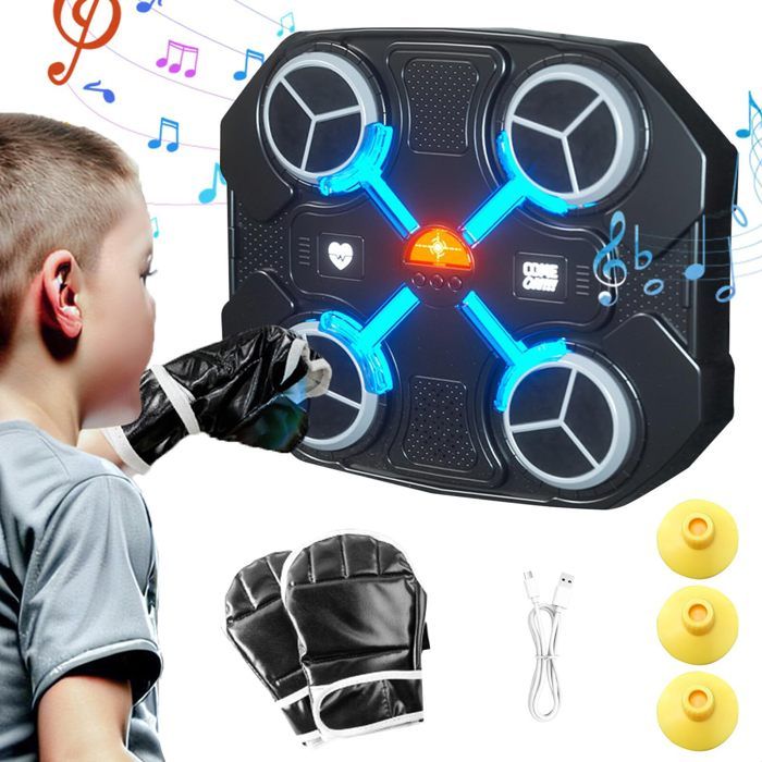 FTJKGH Machine de Boxe Musicale Adulte, Boxe Mural Musique avec Gants
