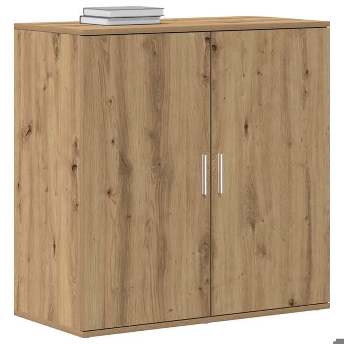 Marron Buffet de rangement - SOLOMOON - Commode salon - chêne artisanal 79x38x80 cm - Bois dingénierie FR7615