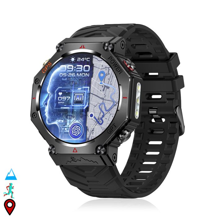 DAM Smartwatch KC91 avec appels BT GPS outils dexploration ChatGPT et plus de 100 modes sportifs. 4 6x1 3x5 9 Cm. Couleur: Noir DAM Smartwatch KC91 avec appels BT GPS outils dexploration ChatGPT et plus de 100 modes sportifs. 4 6x1 3x5 9 Cm. Couleur: Noir