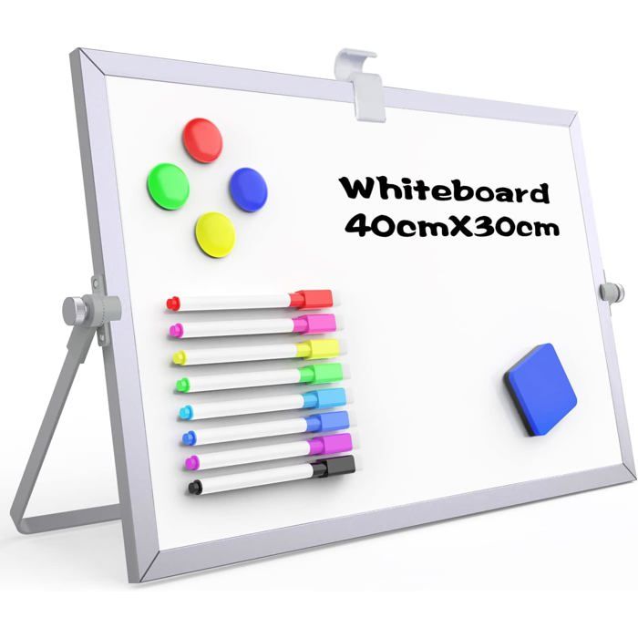 Tableau Blanc Effaçable à Sec 30x40 Cm, Magnétique A3 Avec Support Cadre Aluminium Et Chevalet Double Face Pour Ecole Et Maison 97156970 Tableau Blanc Effaçable à Sec 30x40 Cm, Magnétique A3 Avec Support Cadre Aluminium Et Chevalet Double Face Pour Ecole Et Maison 97156970