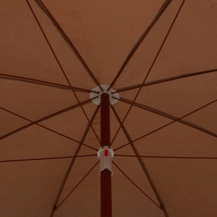 Parasol de jardin - WIENS - 300 cm - Taupe - Protection UV - Résistant à leau - Polyester - Mât en acier