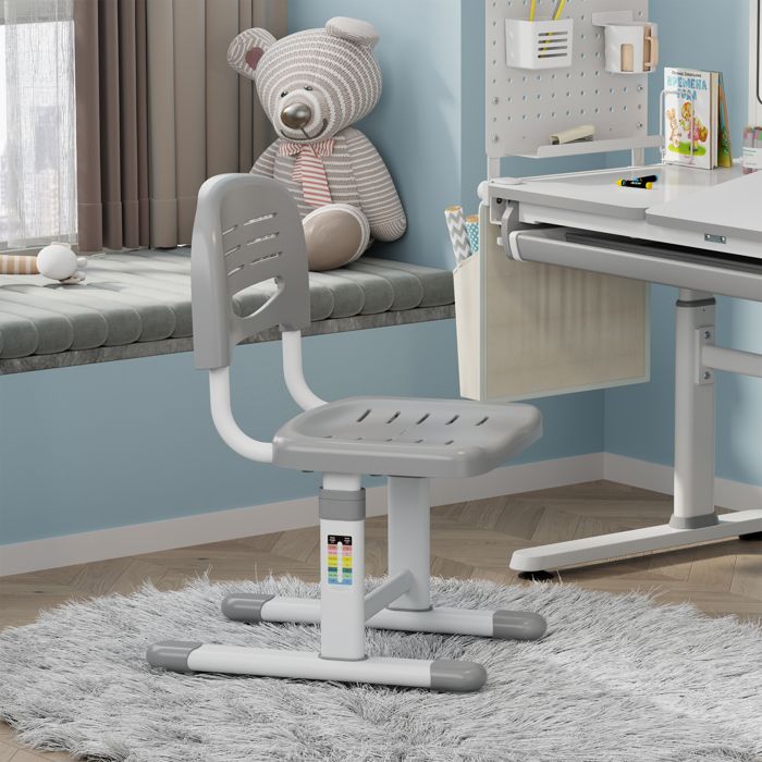 Chaise de bureau pour enfants Sauda réglable en hauteur gris clair / blanc