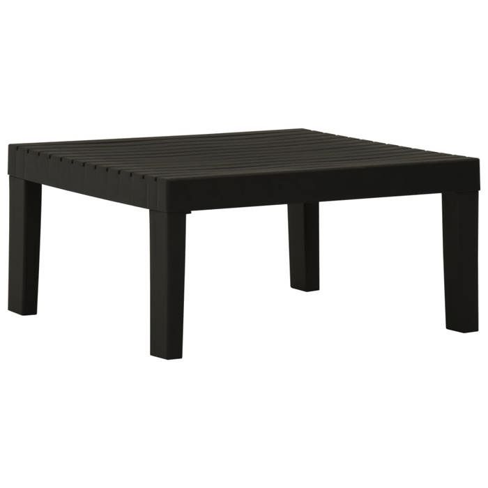Soldes printemps Table terrasse - Gris - Table de salon de jardin - Plastique Gris - 65x65x33 cm T985