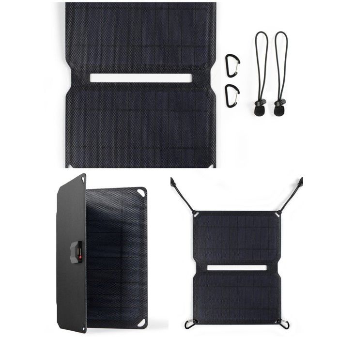 Panneau solaire pliable - LIVOO - Panneau solaire pliable 10W - Batterie intégrée - 10W - 23% rendement Panneau solaire pliable - LIVOO - Panneau solaire pliable 10W - Batterie intégrée - 10W - 23% rendement
