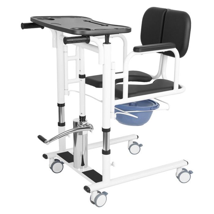 Fauteuil roulant 5 en 1 avec dossier rabattable à 180° hauteur réglable pour seniors charge maximale robuste de 200 kg