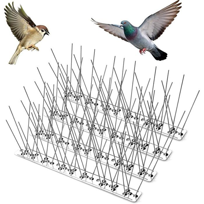 Pic Anti Pigeon INOX 8M Anti Pigeons pour Balcon Anti Oiseaux Exterieur pour Balcon Fenêtre Toit Repulsif Oiseaux pour 8M