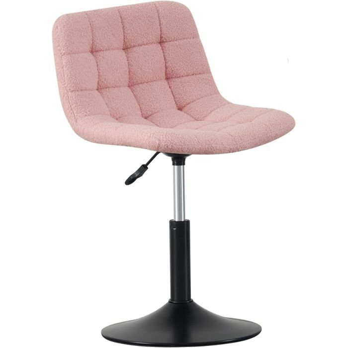 mcc direct Drake Chaise de coiffeuse avec housse en tissu doux repose-pieds et structure en métal pour chambre à coucher (rose)