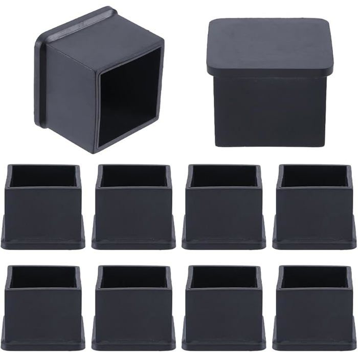 10 Protection de Sol pour Pieds de Chaise Noir Couvre Pieds Table 10 pièce de 30x30 mm de diamètre intérieur