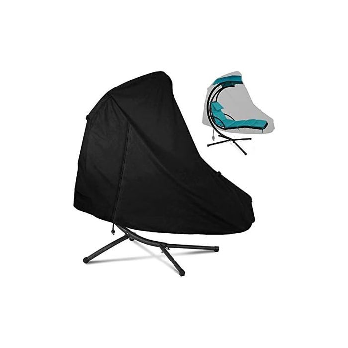 Housse Transat Suspendu avec Fermeture Éclair Housse Bain de Soleil Suspendu Iimperméable Coupe-Vent Anti-UV pour Balancelle de