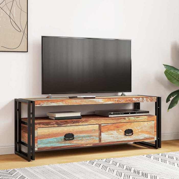 NEW Multicolore Meuble télé - vidaXL - Meuble TV Bois de récupération massif - design moderne(1parcel)4770829