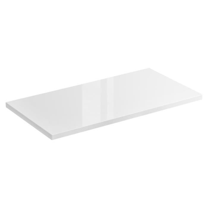 armoire de salle de bain - plateau meuble sous vasque - l 80 x l 46 cm - emblematic white
