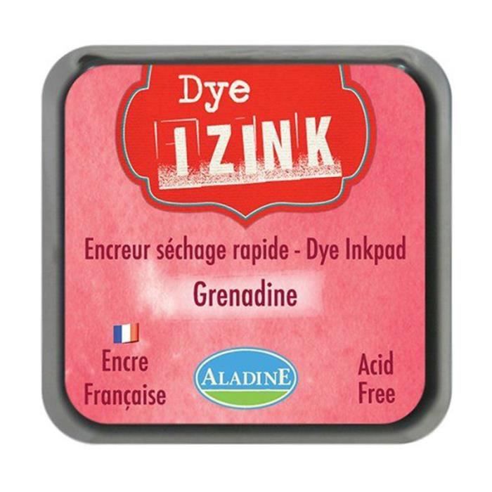 Encreur tampon Aladine Dye Izink séchage rapide grenadine - Rouge 3,5 x 3,5 cm