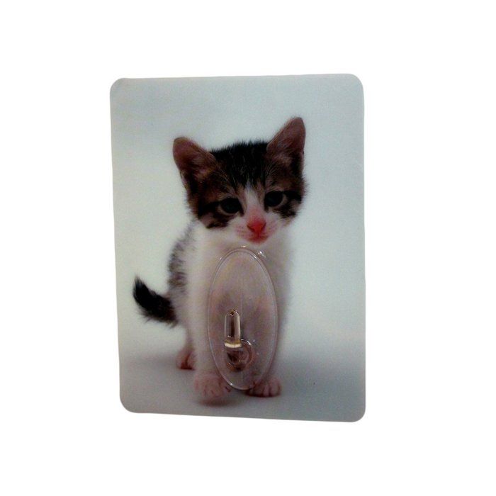 Crochet Plaquette Adhesive Decorative Chat Multicolore Cdiscount Maison