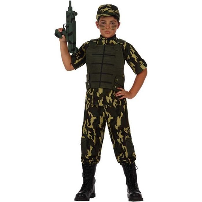 Déguisement militaire garçon ATOSA - 10/12 ans - Polyester - Vert
