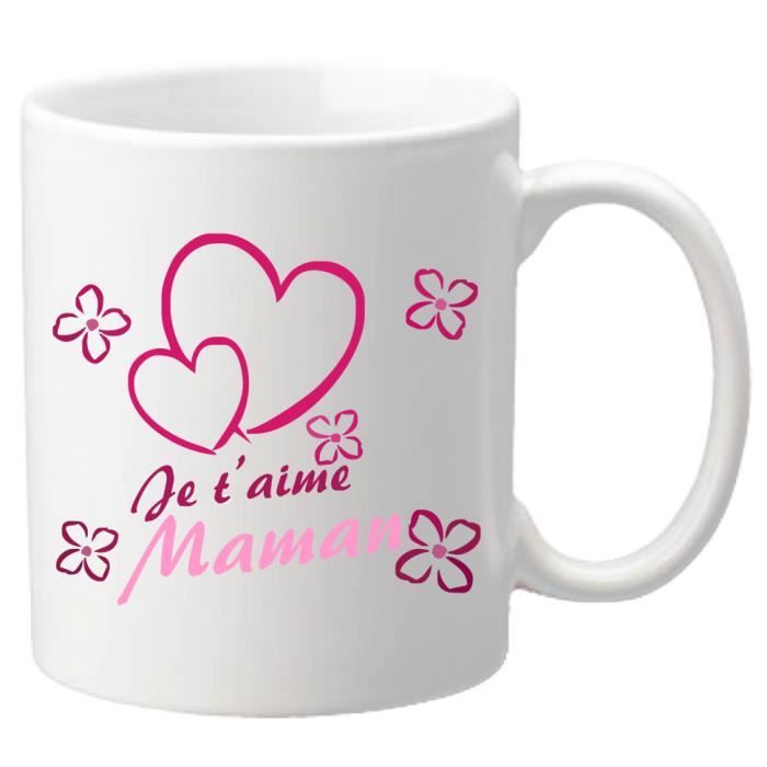 Mug Je T Aime Maman Cadeau Pour La Fete Des Meres Noel Anniversaire Paques Bapteme Mug7ma Cdiscount Maison
