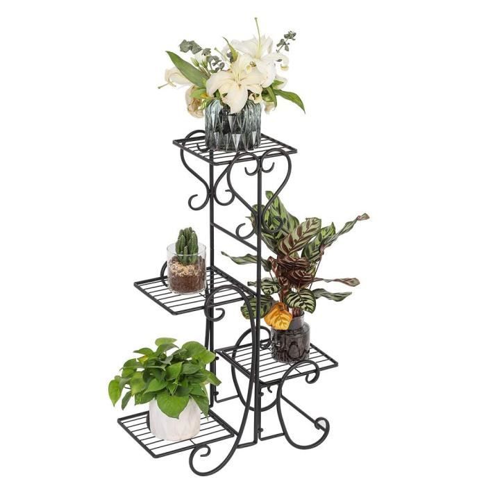 Étagère jardin exterieur en fer étagère plantes fleurs Porte-Pot 5 niveaux pour Salon de Balcon de Jardin