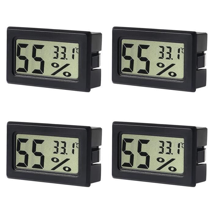 Lot De 4 Mini Thermomètres Hygromètres D'Intérieur Numériques Avec