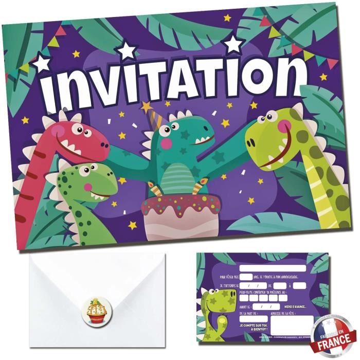 Modèle De Carte D'invitation Aquarelle Thème Dinosaure Anniversaire