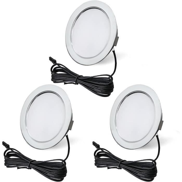 Spot 12v URing Spot Encastrable LED 12V Diable 3,5W 3000K Blanc Chaud 300L Extra Plat, Plafonnier Pour Spot Led Encastrable Noir - 9