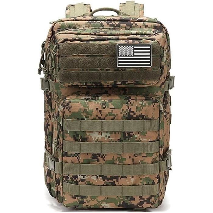 Sac à Dos Tactique Militaire Trekking Grand Format - Couleur Sable, Imperméable, Compartiment Ordinateur