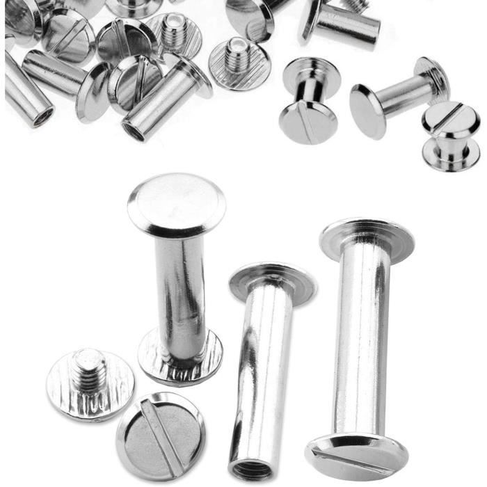 Lot De 50 Rivets À Vis Chicago À Tête Plate En Laiton Durable, Anti ...